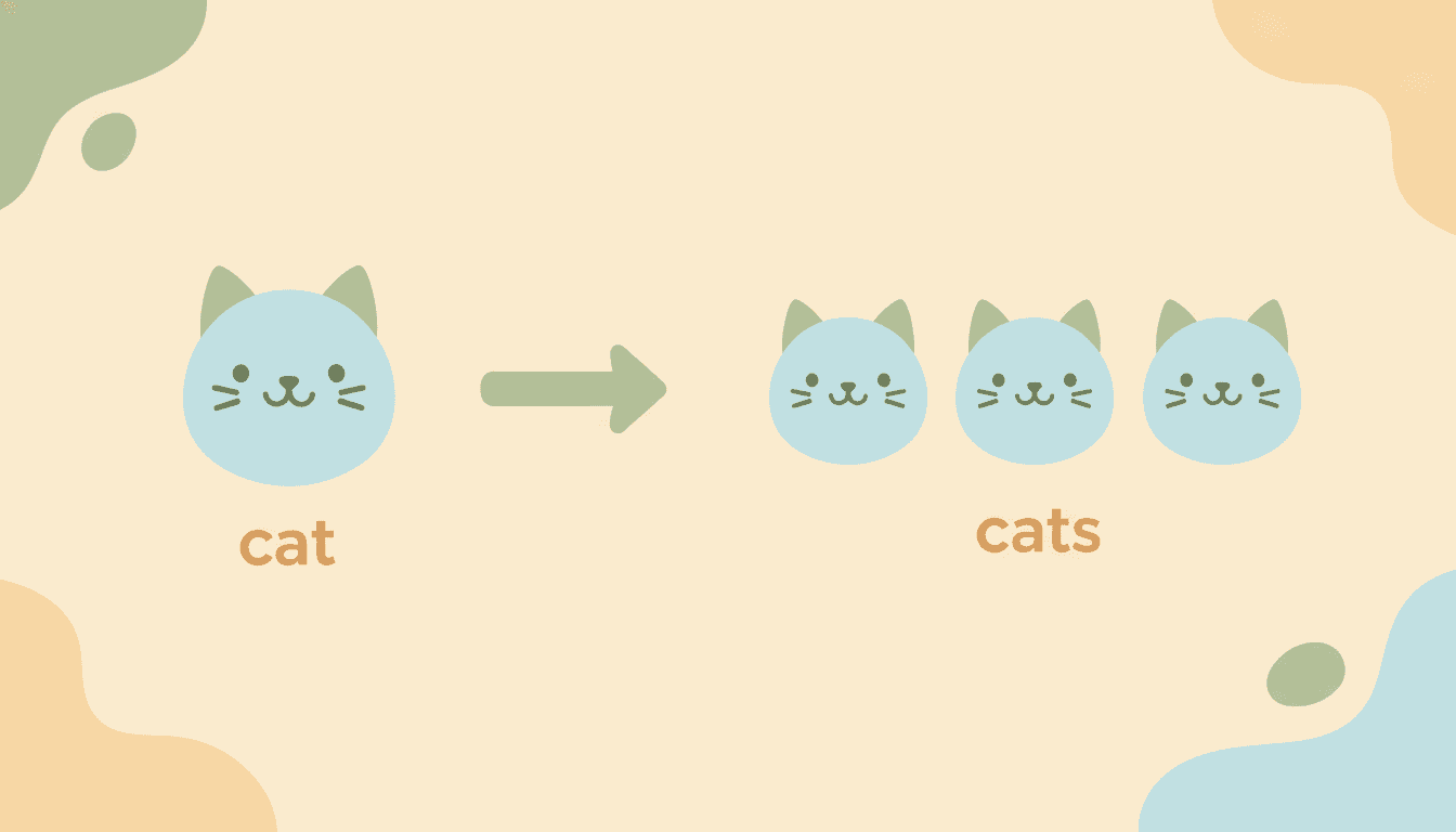 Illustration showing a singular cat becoming plural cats